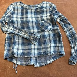 Plaid Shirt, Blue, Women's Med
